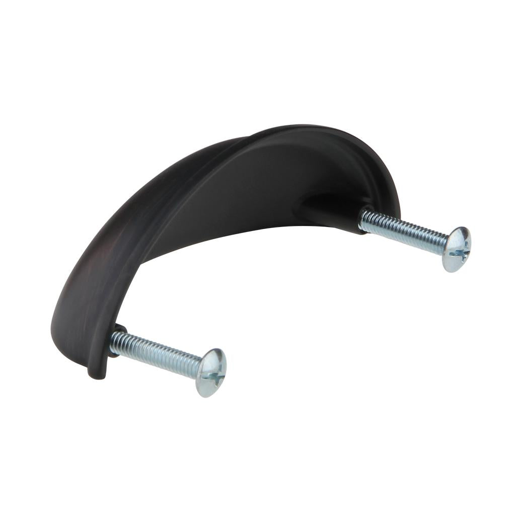 Silverline B2019 | Centers 3 in. Cup Pulls Half-Moon Shell-Shape Bin Pulls | Various Finishes