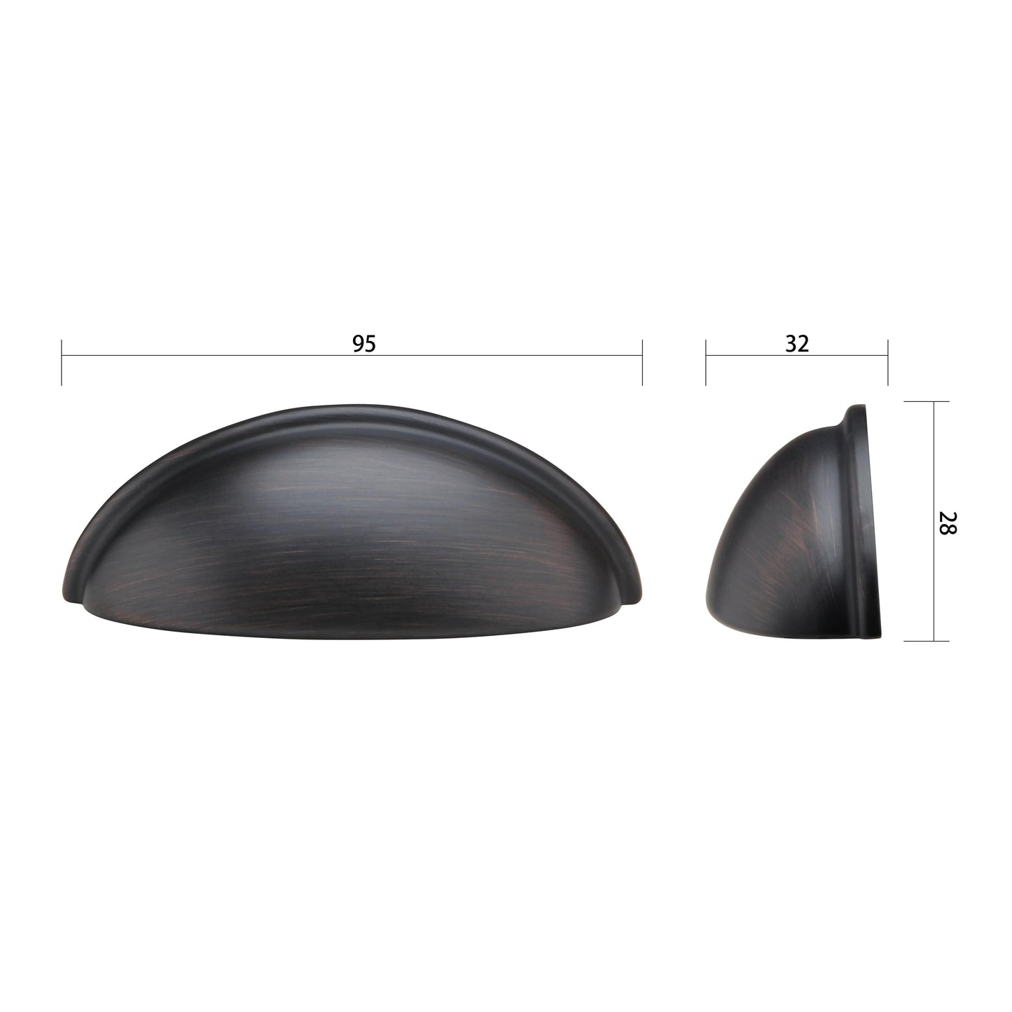 Silverline B2019 | Centers 3 in. Cup Pulls Half-Moon Shell-Shape Bin Pulls | Various Finishes