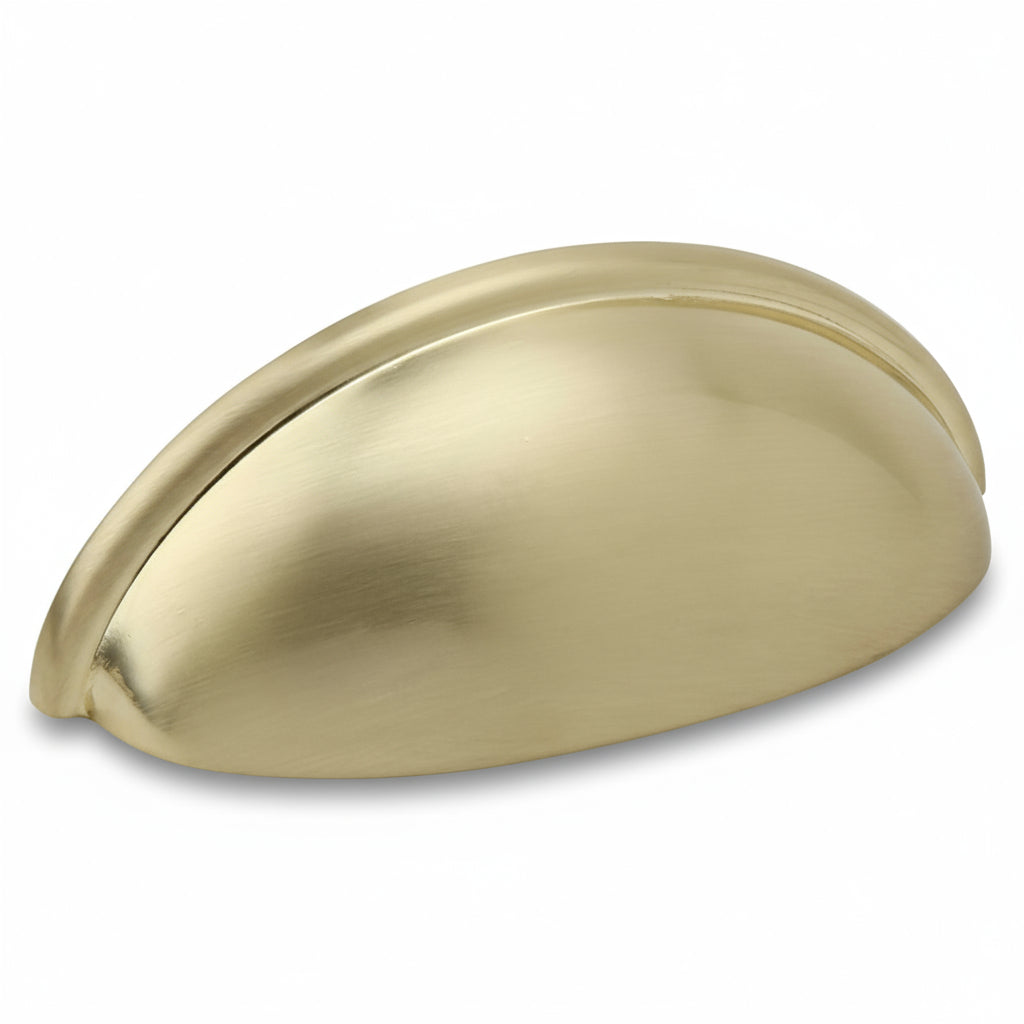 Silverline B2019 | Centers 3 in. Cup Pulls Half-Moon Shell-Shape Bin Pulls | Various Finishes