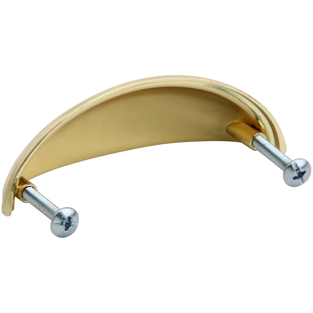 Silverline B2019 | Centers 3 in. Cup Pulls Half-Moon Shell-Shape Bin Pulls | Various Finishes