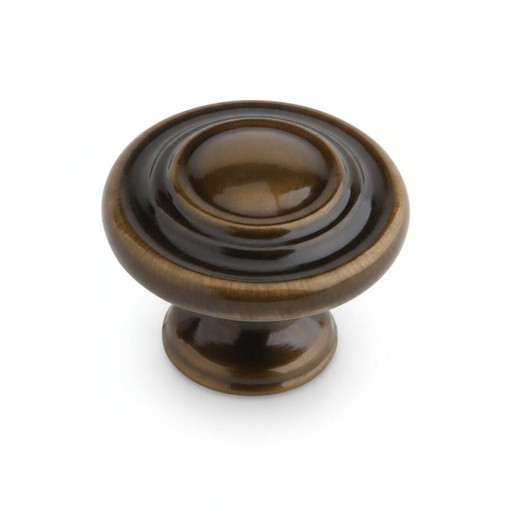 Silverline K2003 & K2209 | Three-Ring Solid Contemporary Mushroom Round Knob | Various Sizes & Finishes