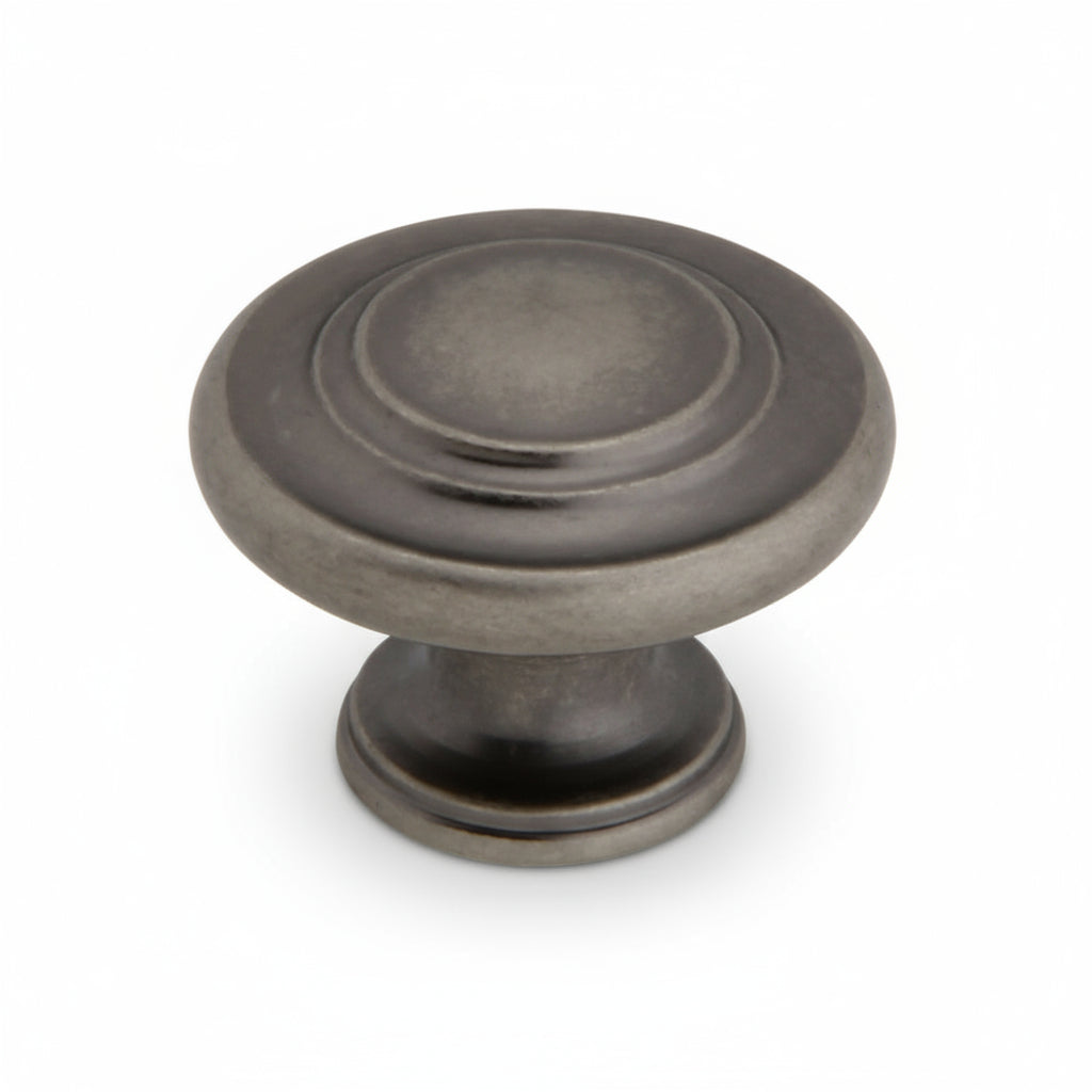Silverline K2003 & K2209 | Three-Ring Solid Contemporary Mushroom Round Knob | Various Sizes & Finishes