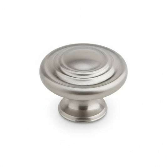 Silverline K2003 & K2209 | Three-Ring Solid Contemporary Mushroom Round Knob | Various Sizes & Finishes