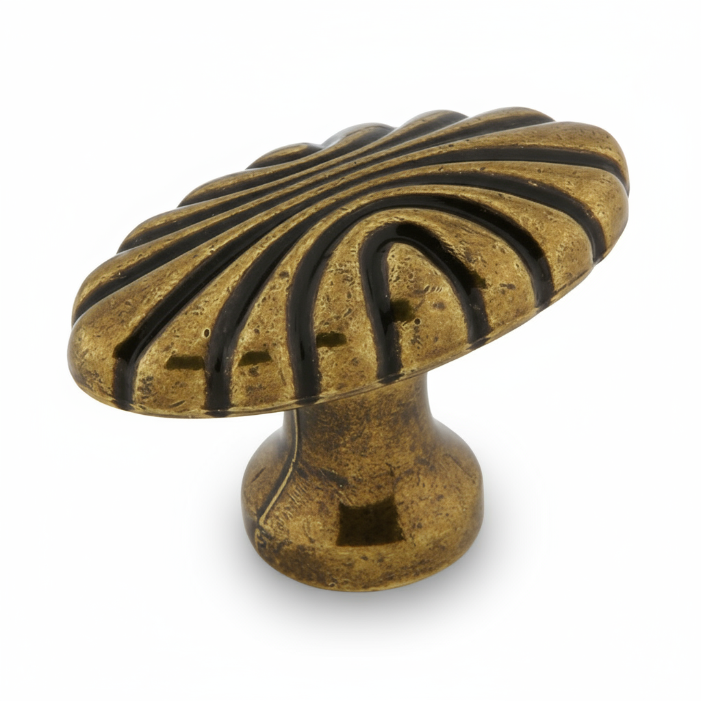 Silverline K2022 | 1-5/8 in. Long Oval Floral Cabinet Knob | Various Finishes