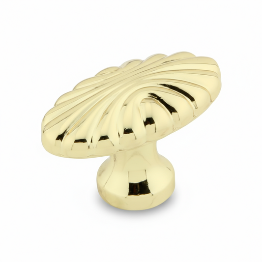 Silverline K2022 | 1-5/8 in. Long Oval Floral Cabinet Knob | Various Finishes