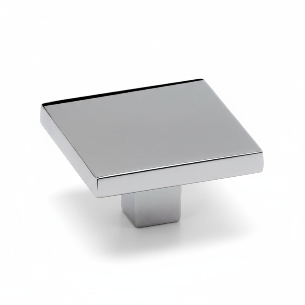 Silverline K2050 | 1-3/8 in. x 1-3/8 in. Contemporary Flat Square Cabinet Knob in Satin Nickel