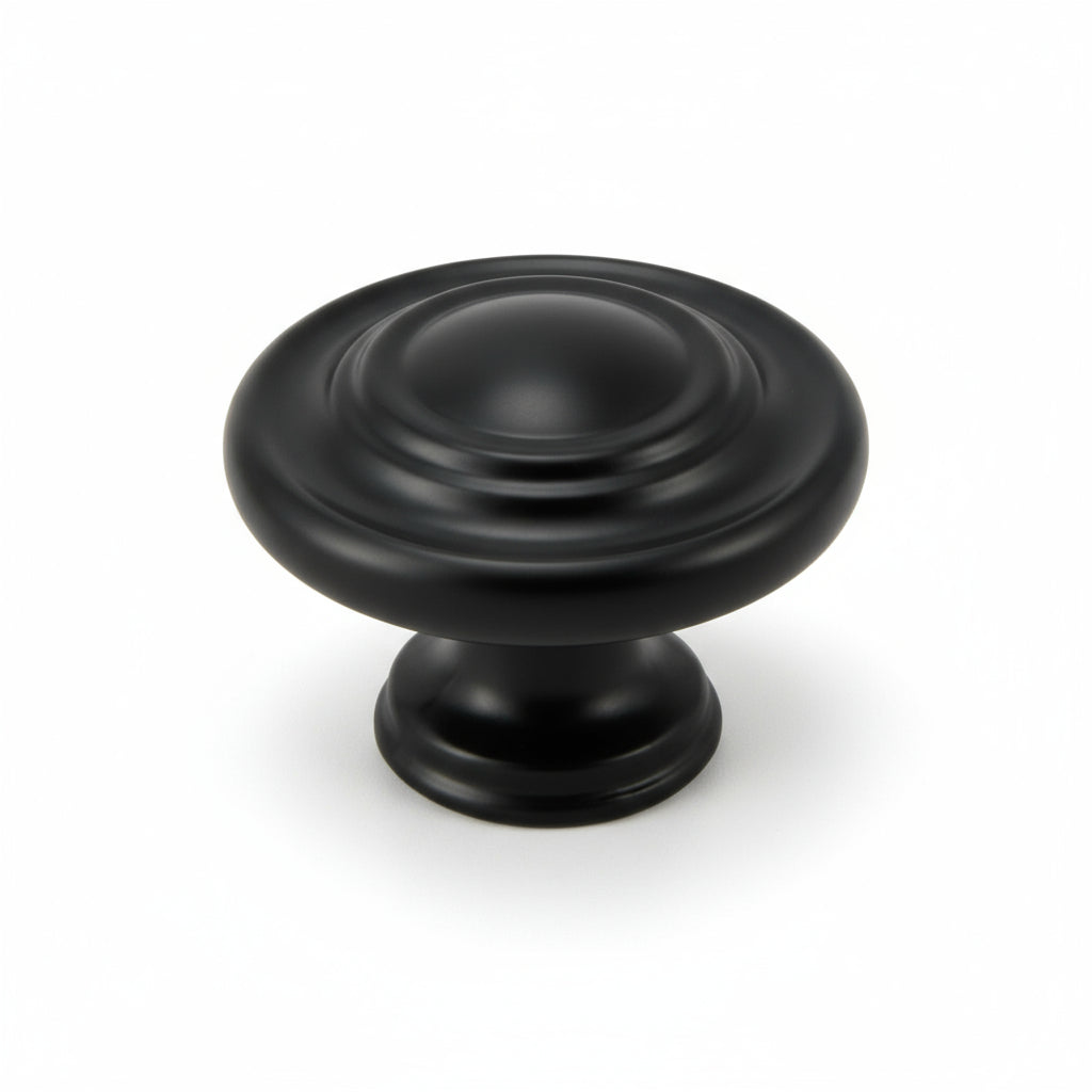 Silverline K2003 & K2209 | Three-Ring Solid Contemporary Mushroom Round Knob | Various Sizes & Finishes