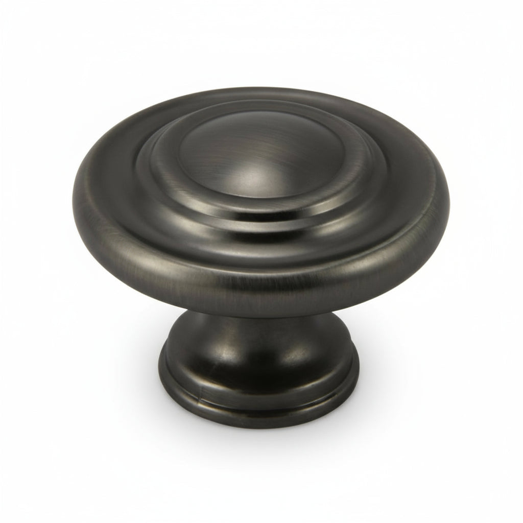 Silverline K2003 & K2209 | Three-Ring Solid Contemporary Mushroom Round Knob | Various Sizes & Finishes