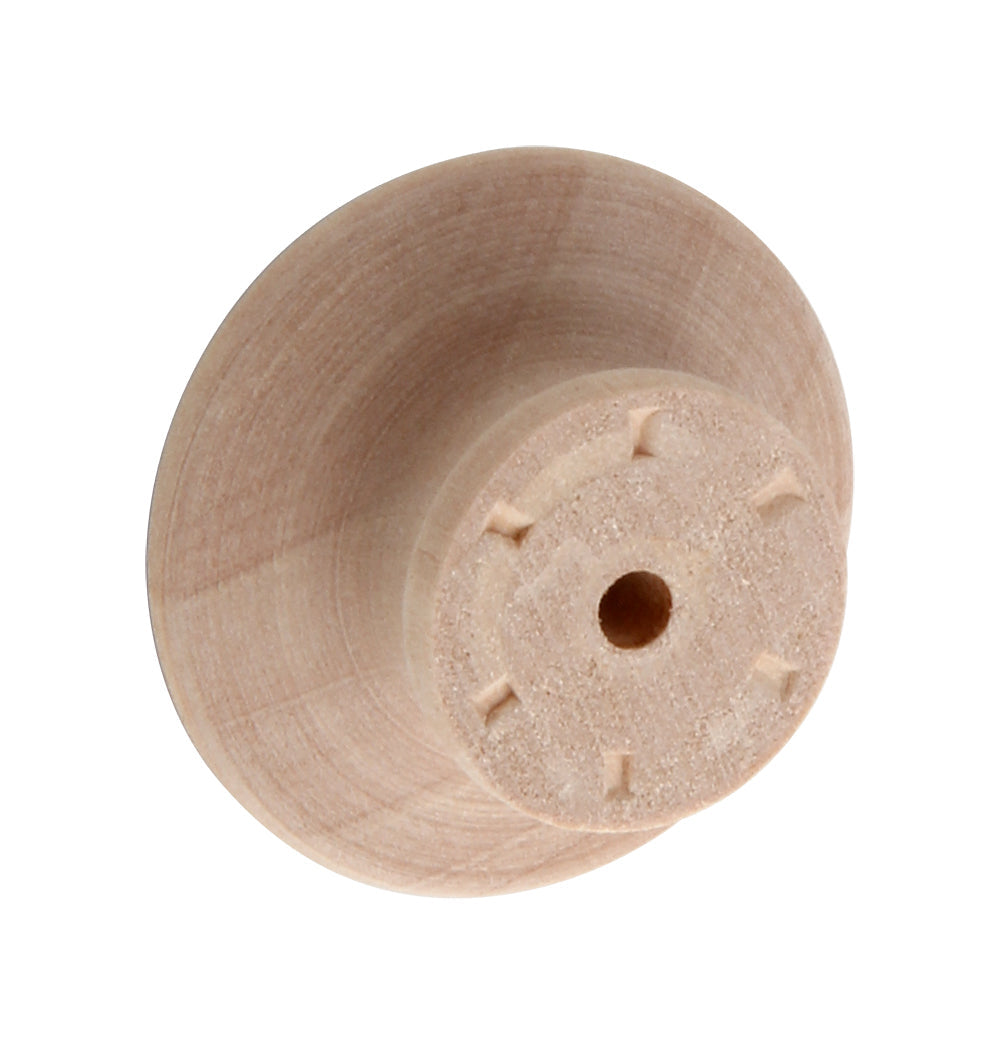Silverline K3002 & K3003 | Mushroom Style and Button Style Round Birch Wood Knob Unfinished