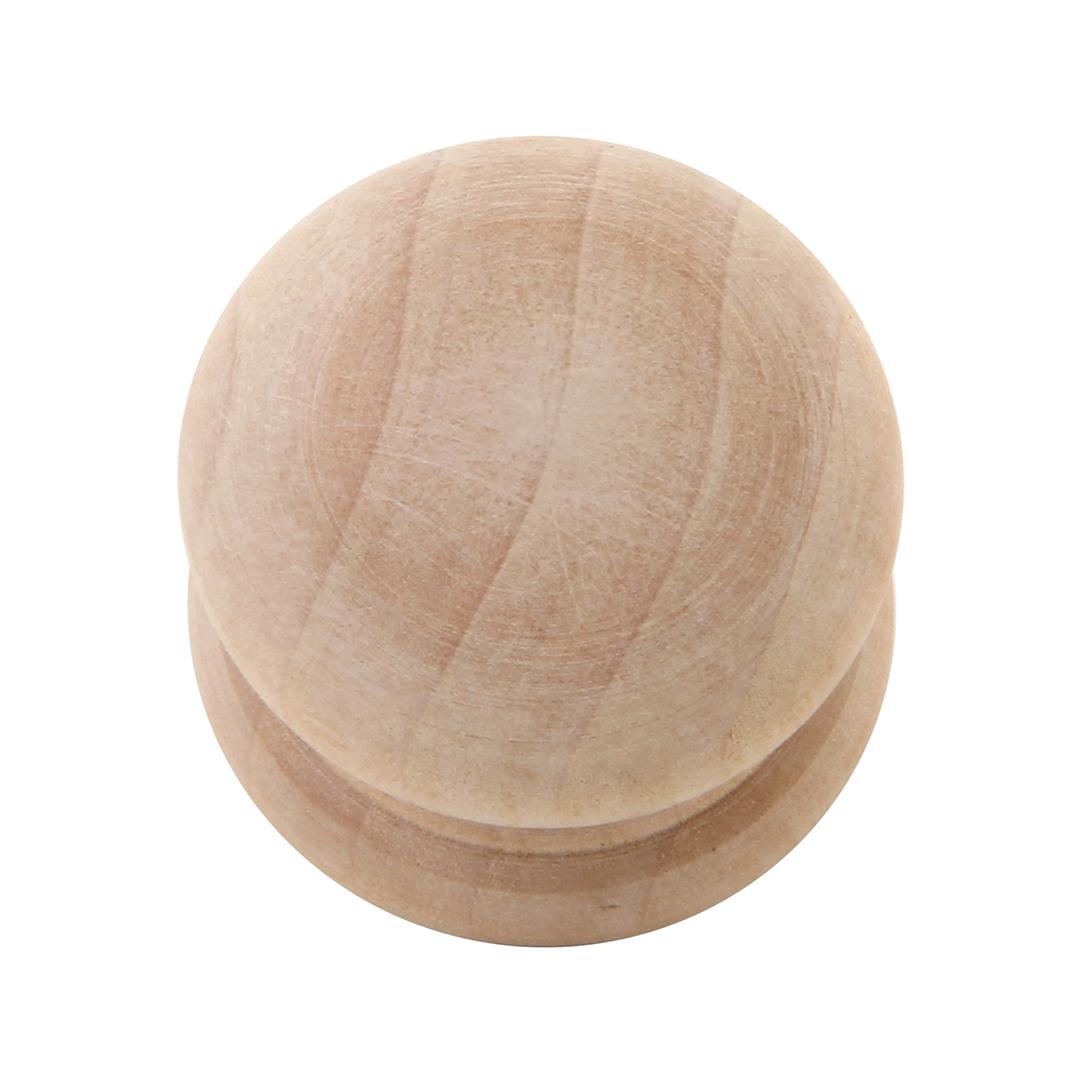 Silverline K3002 & K3003 | Mushroom Style and Button Style Round Birch Wood Knob Unfinished