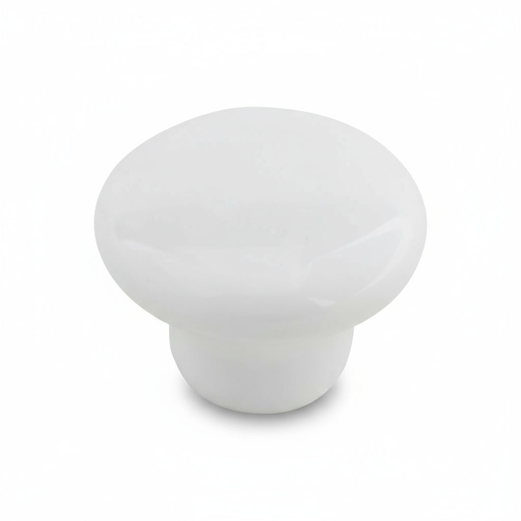 Silverline K4000s | Classic White Ceramic Cabinet Knobs | Various Sizes