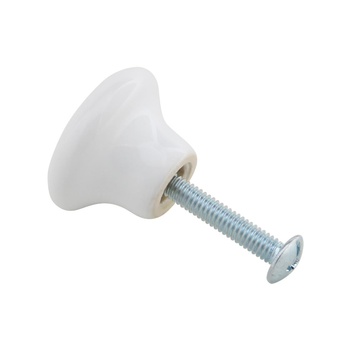 Silverline K4000s | Classic White Ceramic Cabinet Knobs | Various Sizes