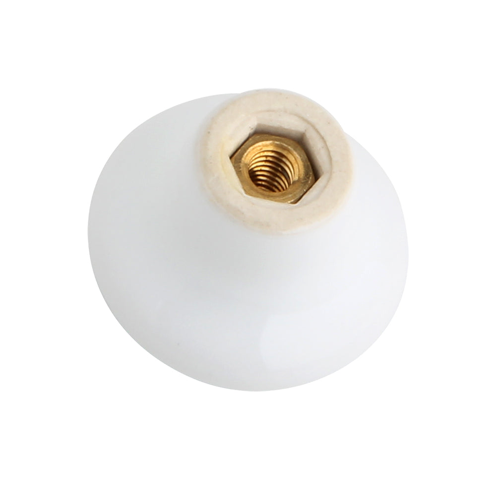 Silverline K4000s | Classic White Ceramic Cabinet Knobs | Various Sizes
