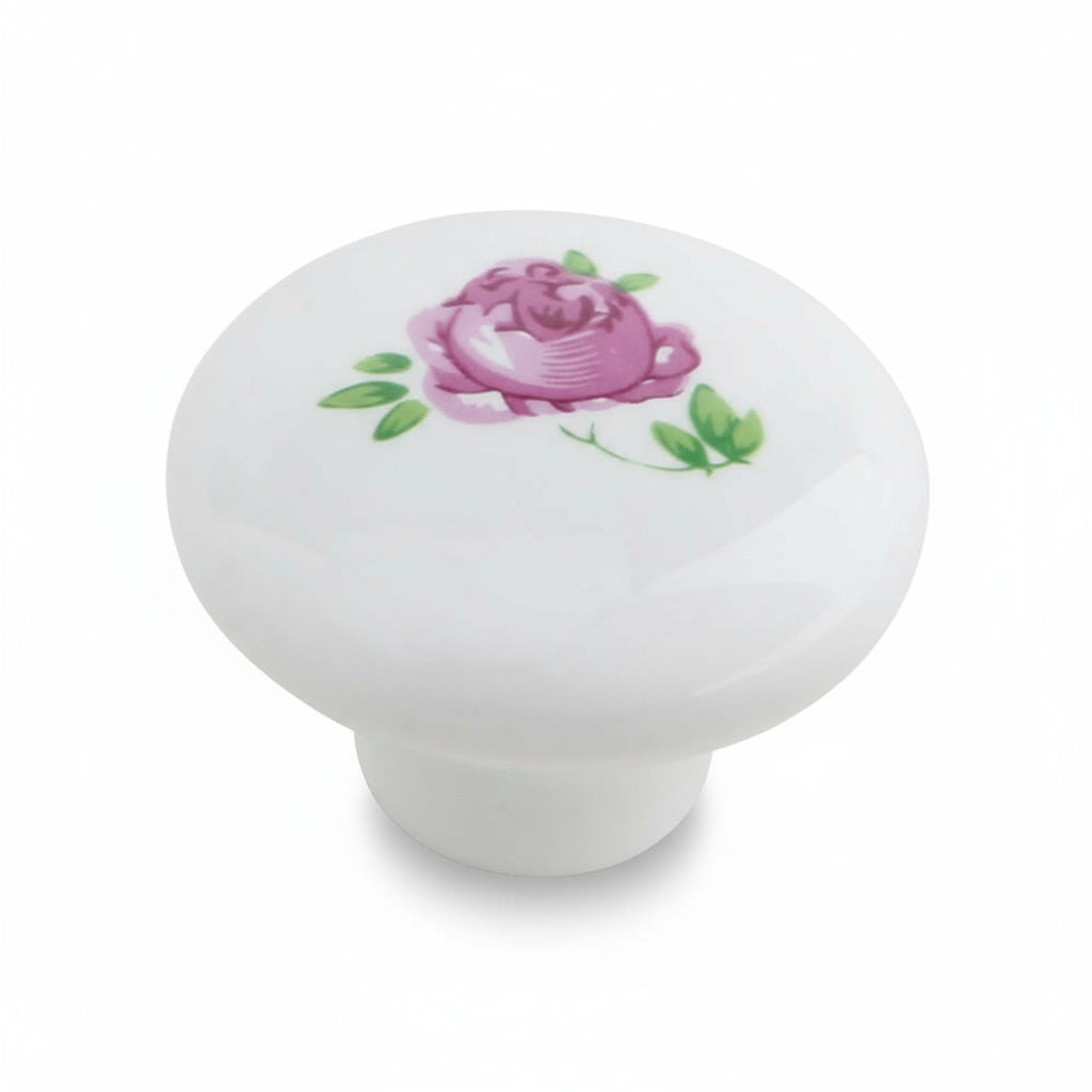 Silverline K4000s | Classic White Ceramic Cabinet Knobs | Various Sizes