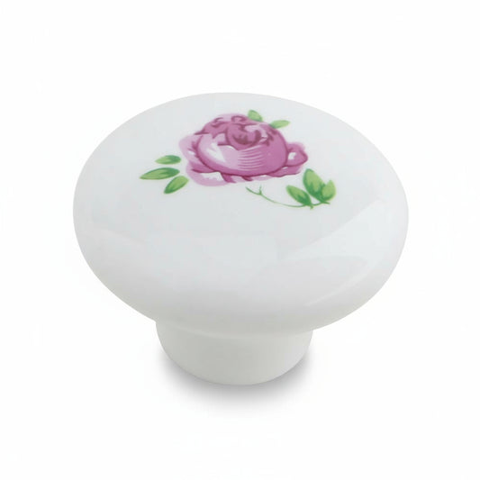 Silverline K4000s | Classic White Ceramic Cabinet Knobs | Various Sizes
