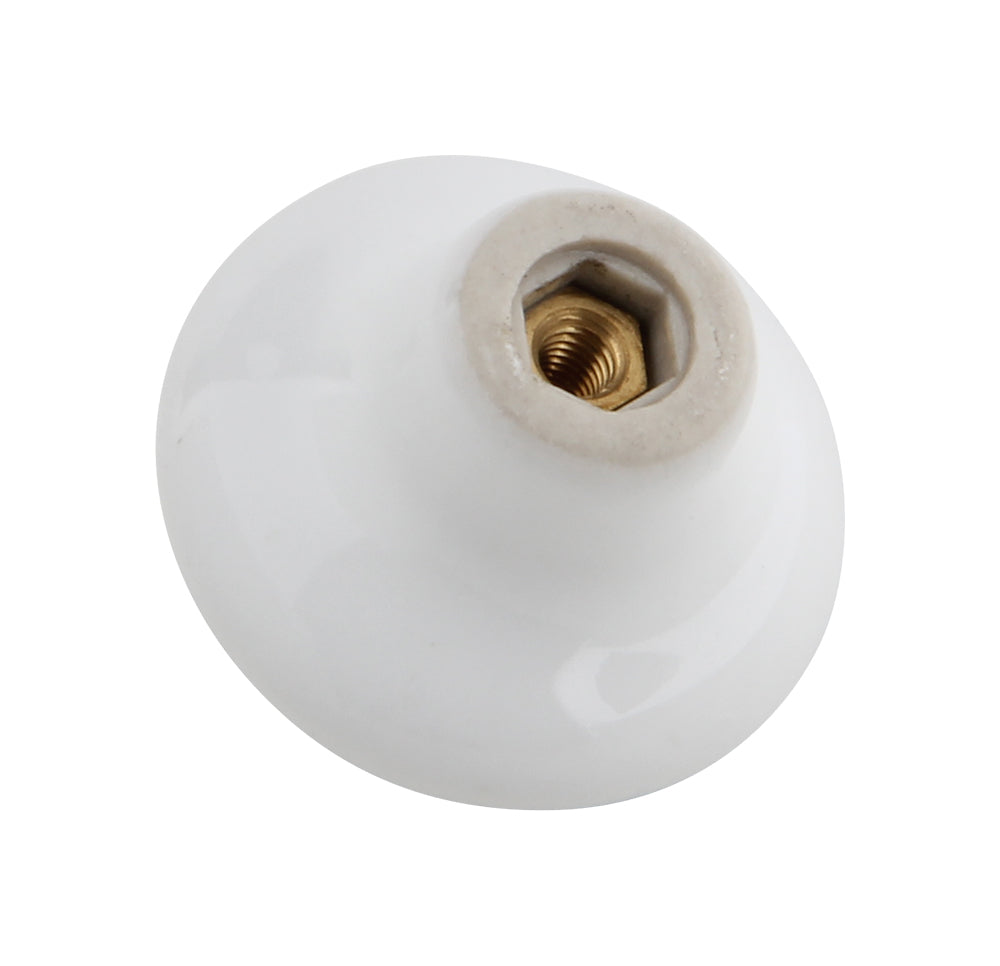 Silverline K4000s | Classic White Ceramic Cabinet Knobs | Various Sizes