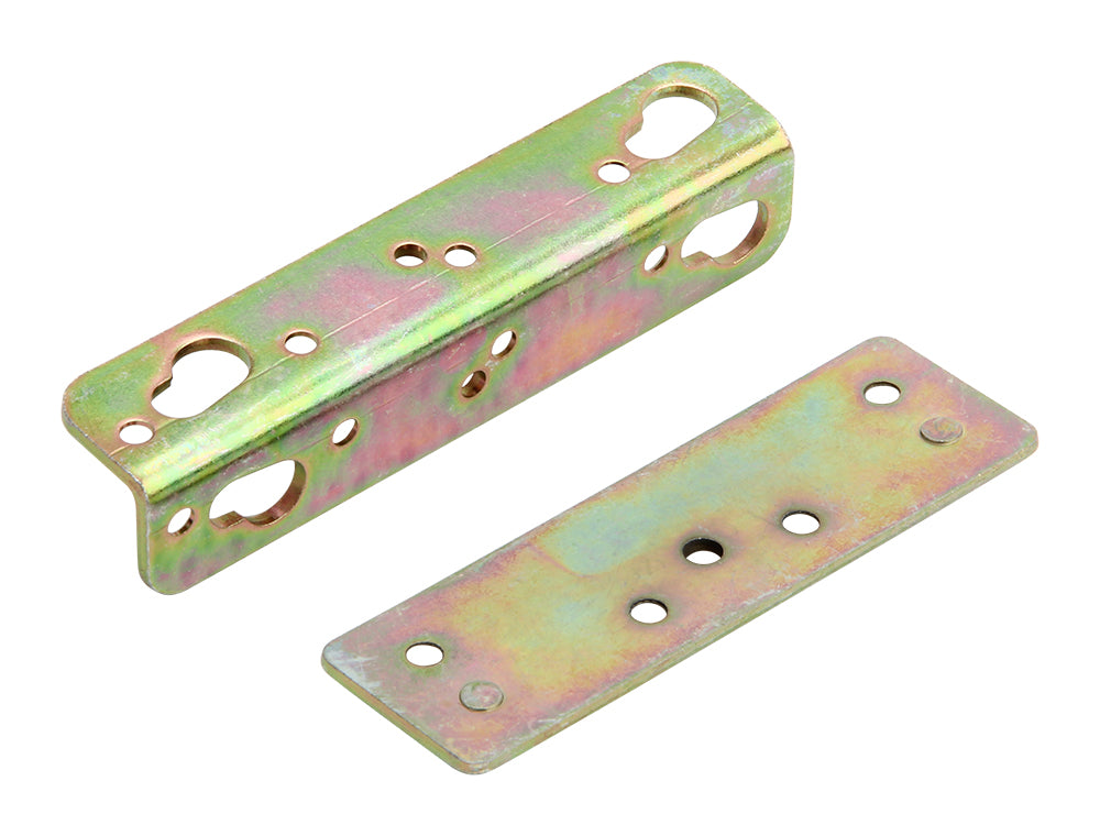 Non-Mortise Bed Rail Fittings Yellow Galvanized Bed Rail Bracket 5"(For 1 Bed)