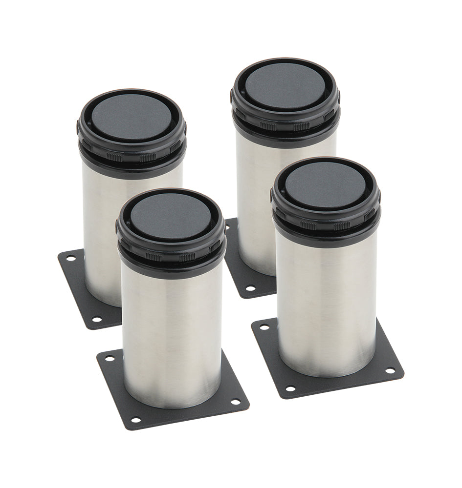Silverline 4 Pack Adjustable SS201 Cabinet Leg in Brushed Satin Nickel Finish