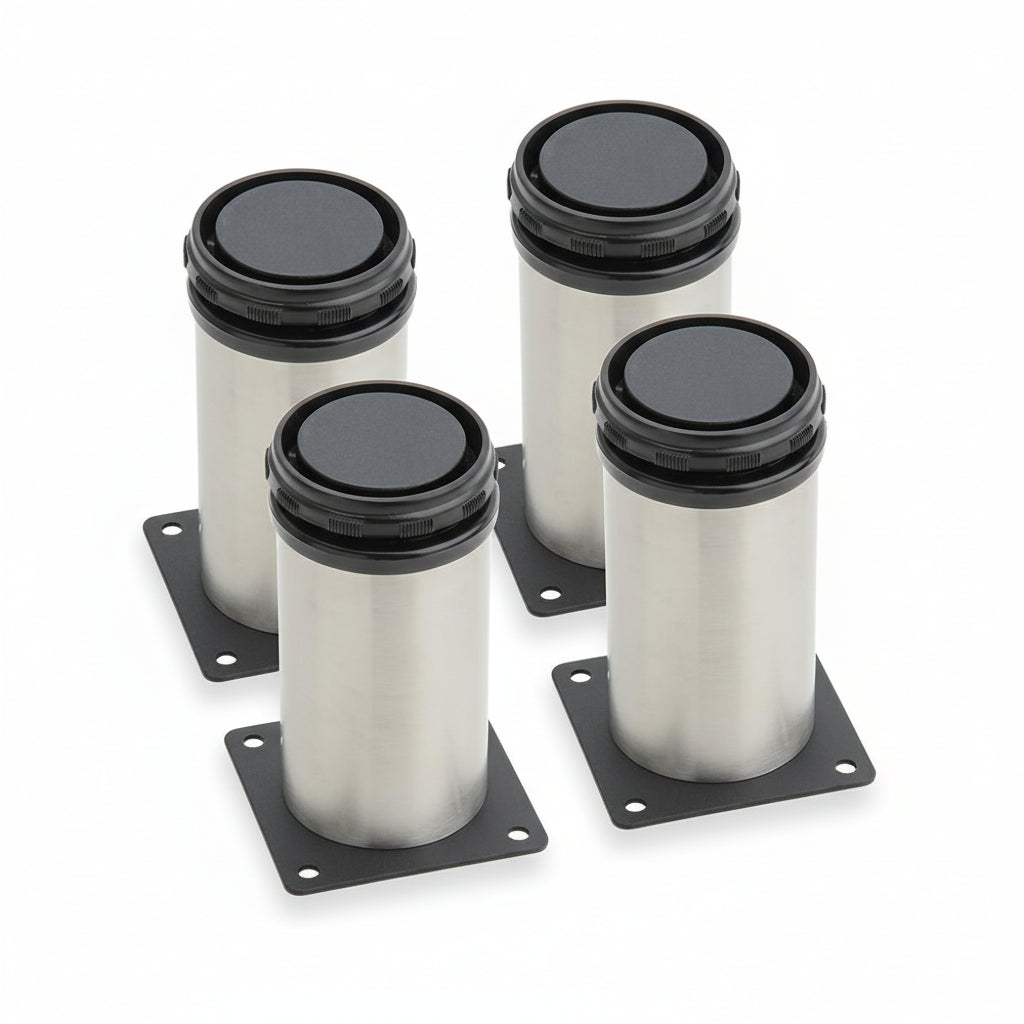 Silverline M0013FL | Stainless Steel 201 Adjustable Cabinet Leg | Various Sizes (Set of 4)