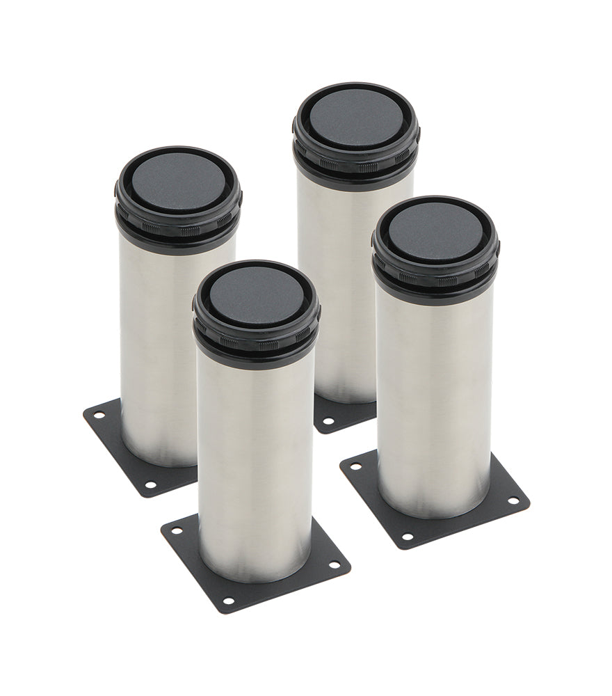 Silverline 4 Pack Adjustable SS201 Cabinet Leg in Brushed Satin Nickel Finish