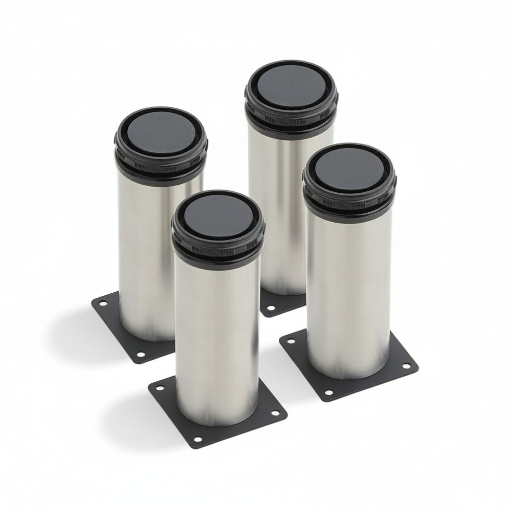 Silverline M0013FL | Stainless Steel 201 Adjustable Cabinet Leg | Various Sizes (Set of 4)