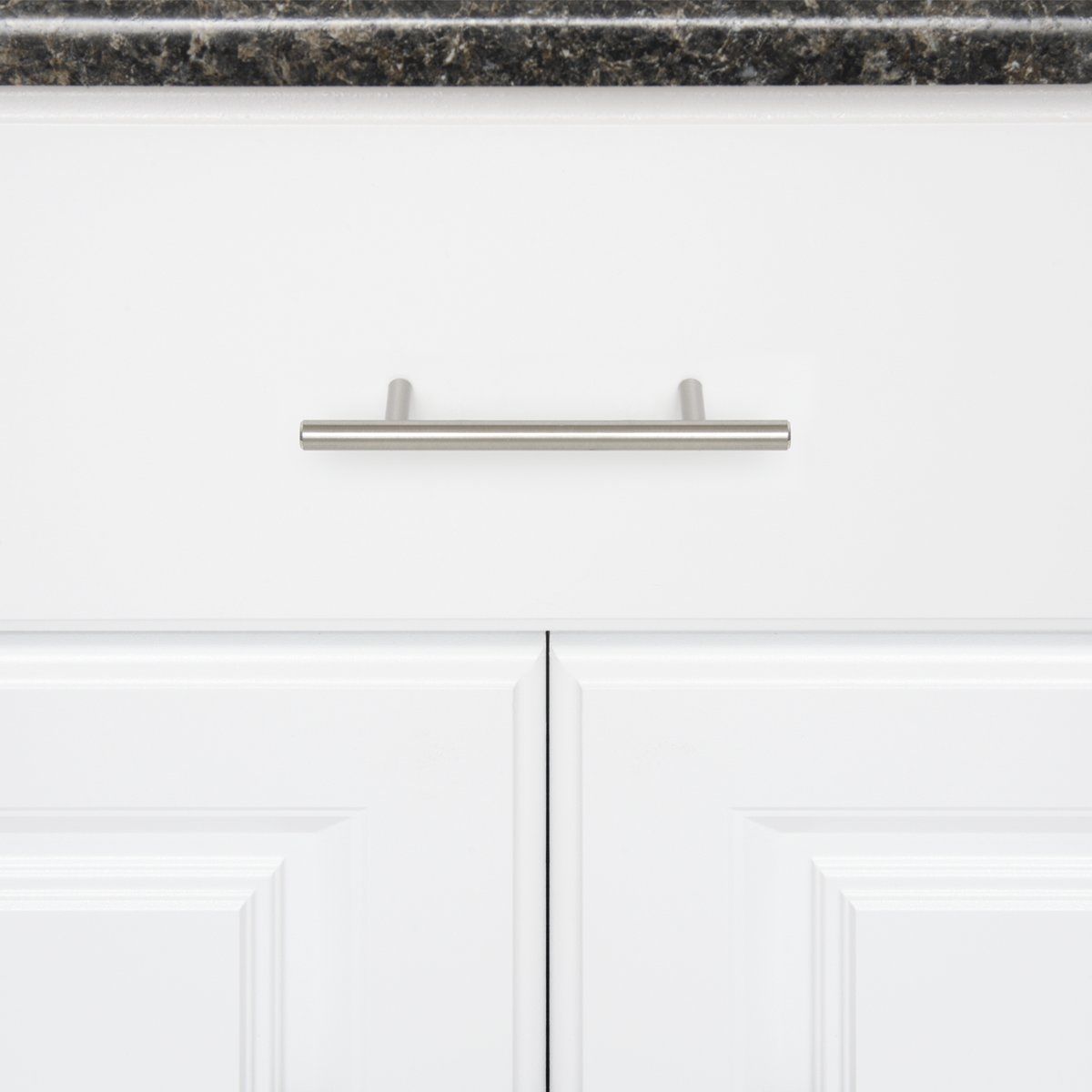 T Bar Pull Cabinet Hardware Handle Brushed Satin Nickel Euro Style - amerfithardware