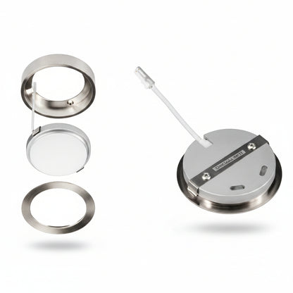 Universal LED Puck Light | Adjustable Color Temperature & Brightness | Satin Nickel