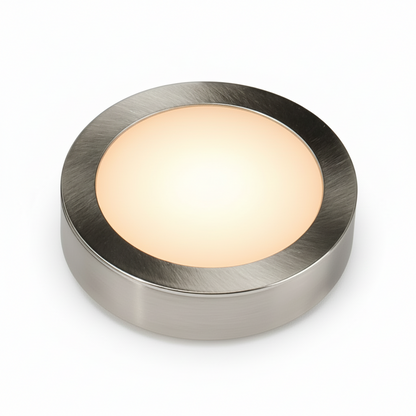 Universal LED Puck Light | Adjustable Color Temperature & Brightness | Satin Nickel