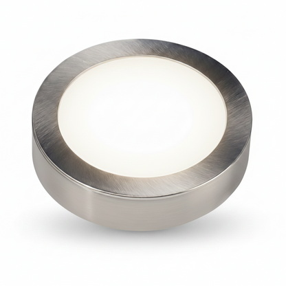 Universal LED Puck Light | Adjustable Color Temperature & Brightness | Satin Nickel