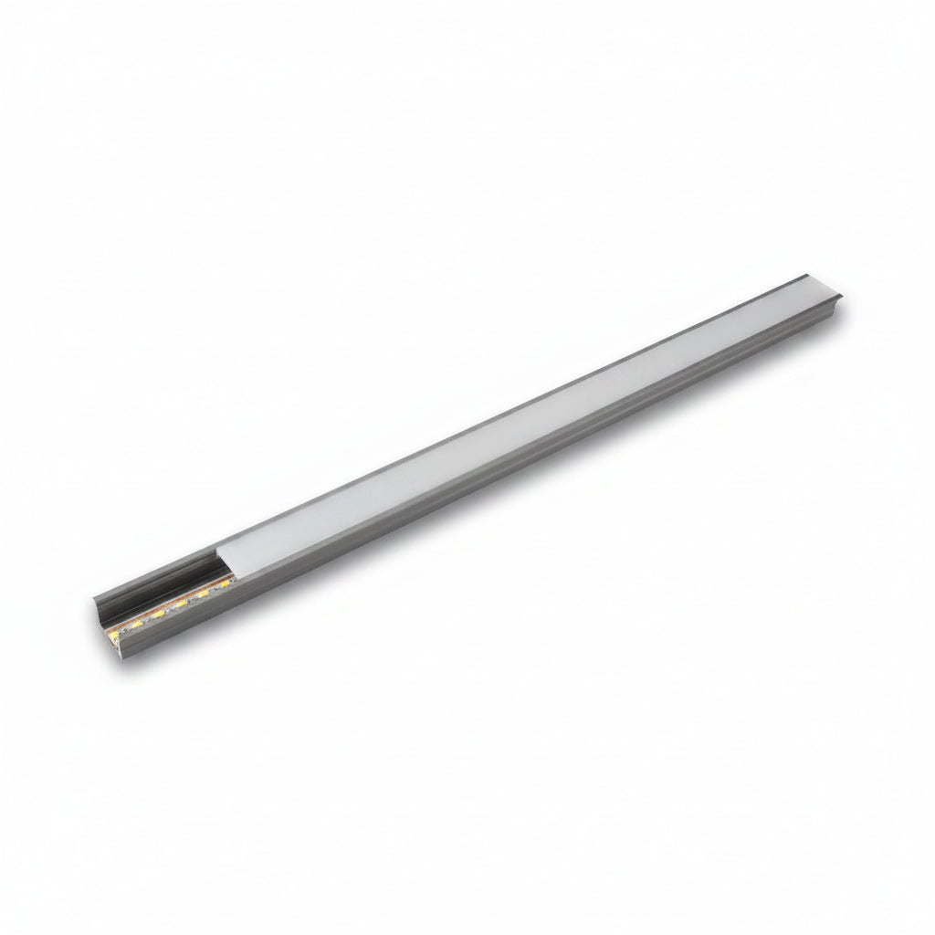 Recess Mount LED Light Strip | 10 Feet Solder-Free Cuttable Cabinet Lighting | Titanium Grey