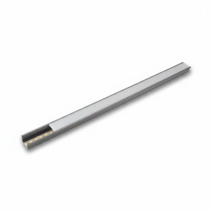 Recess Mount LED Light Strip | 10 Feet Solder-Free Cuttable Cabinet Lighting | Titanium Grey