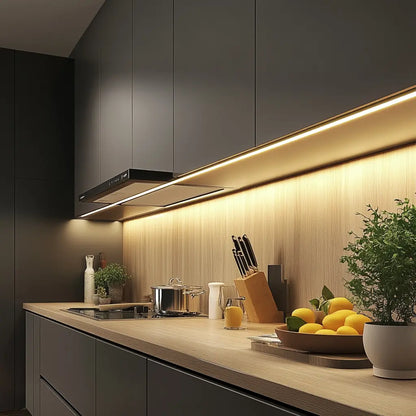 Recess Mount LED Light Strip | 10 Feet Solder-Free Cuttable Cabinet Lighting | Titanium Grey