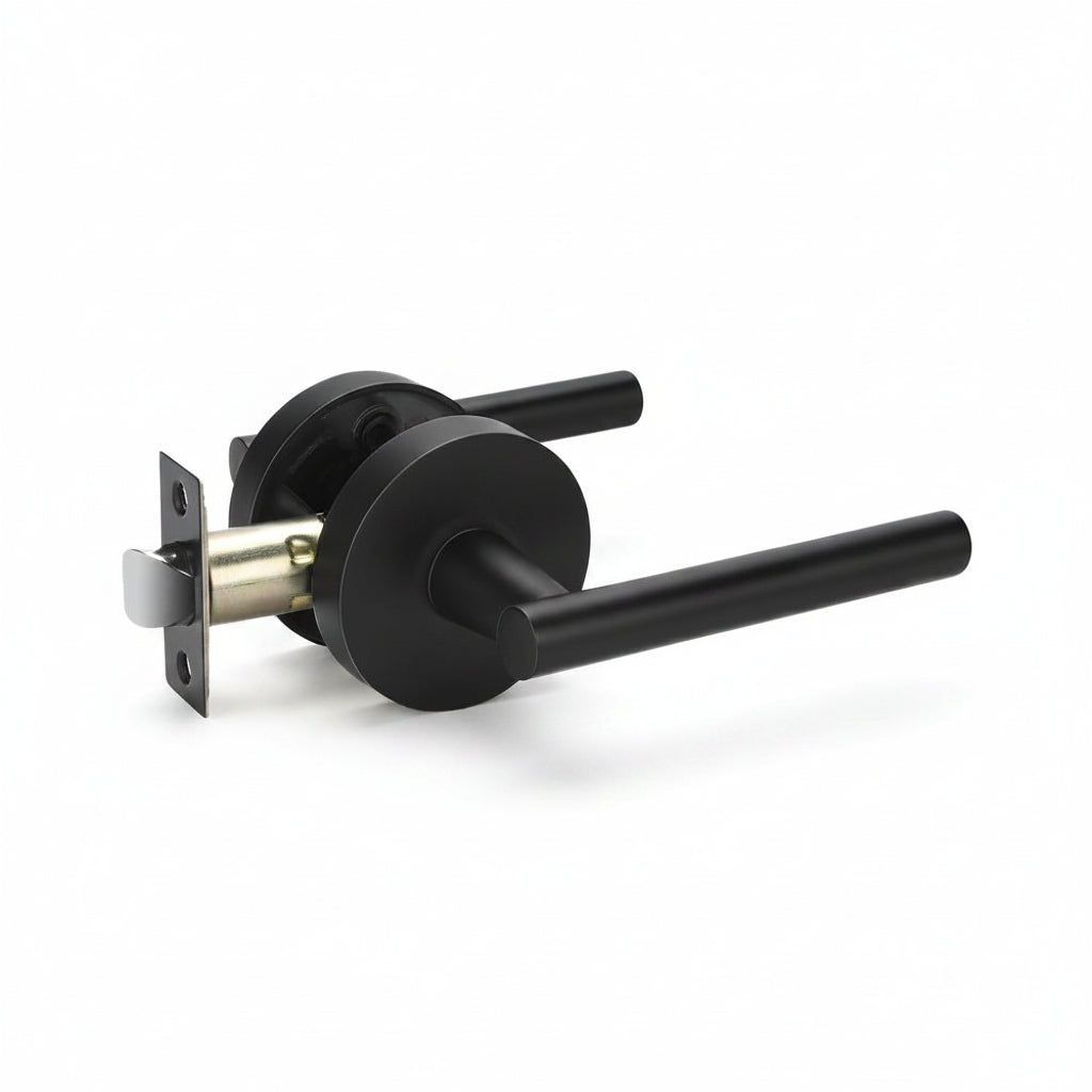 STG Arcadia Collection | Grade 3 Door Lever | Privacy & Passage | Matte Black / Satin Nickel