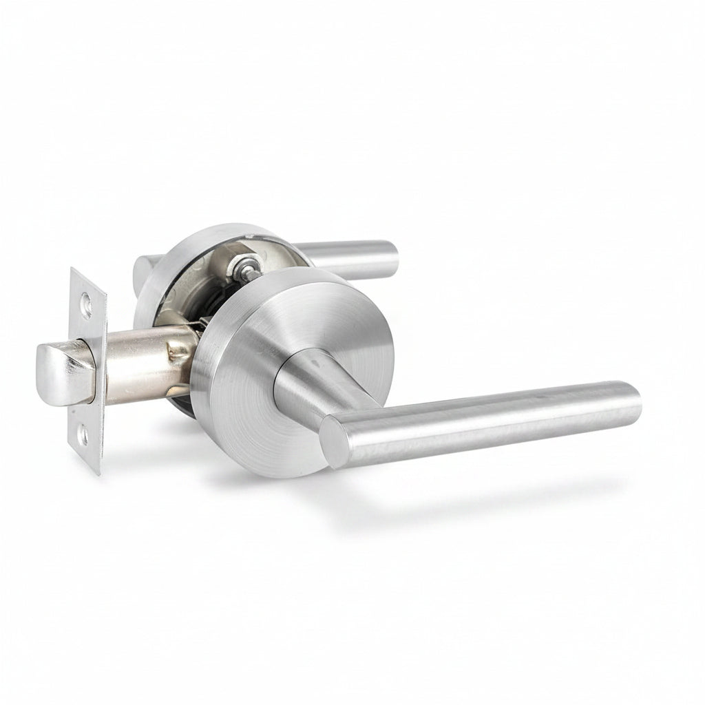 STG Arcadia Collection | Grade 3 Door Lever | Privacy & Passage | Matte Black / Satin Nickel