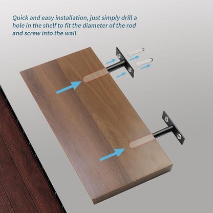 Silverline B-01-70 | Floating Hidden Shelf Bracket for Wood Shelf (Set of 2)
