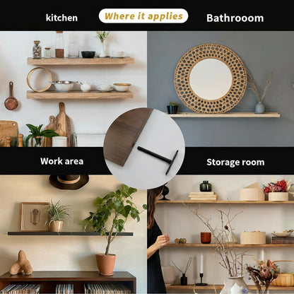 Silverline B-01-70 | Floating Hidden Shelf Bracket for Wood Shelf (Set of 2)