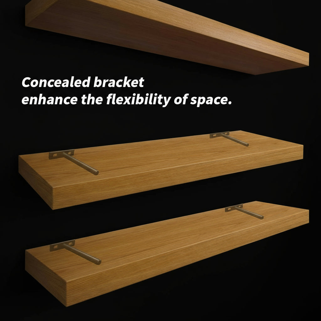 Silverline B-01-70 | Floating Hidden Shelf Bracket for Wood Shelf (Set of 2)