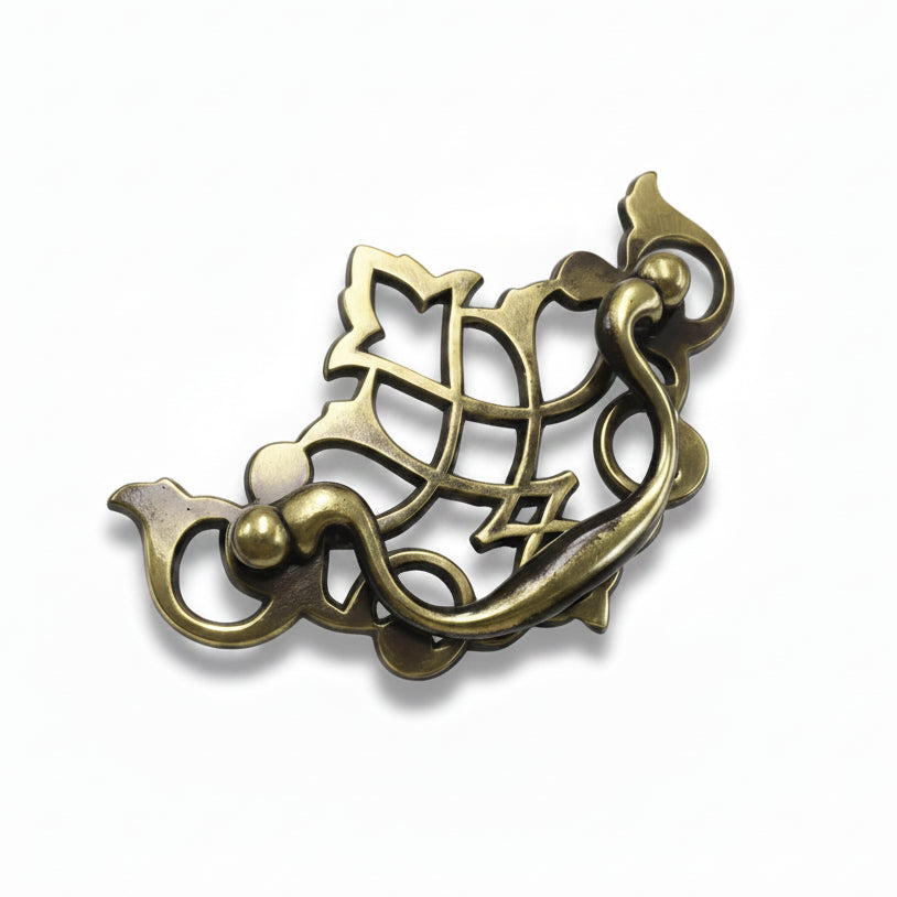 Silverline B2001 | 3 in. Centers Ornate Antique Furniture Drop Pulls | Antique English