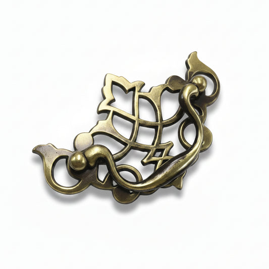 Silverline B2001 | 3 in. Centers Ornate Antique Furniture Drop Pulls | Antique English