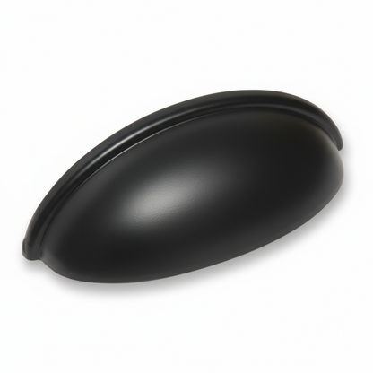 Silverline B2019 | Centers 3 in. Cup Pulls Half-Moon Shell-Shape Bin Pulls | Various Finishes