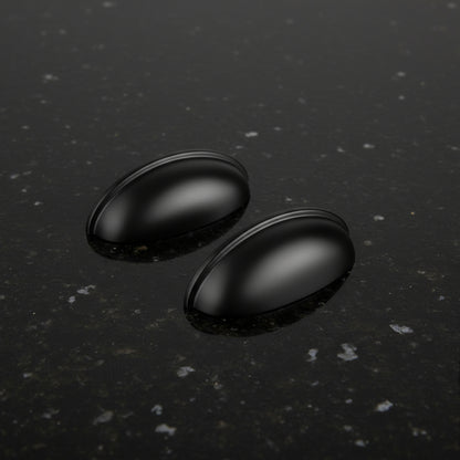 Silverline B2019 | Centers 3 in. Cup Pulls Half-Moon Shell-Shape Bin Pulls | Various Finishes
