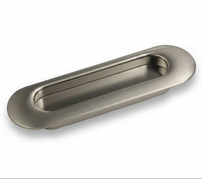 Silverline B2317 & B2318 | Recessed Pull Flush Finger Tab Pull in Satin Nickel | Various Sizes