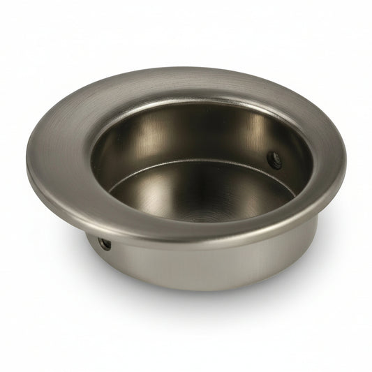 Silverline B2323 | Centers 1-9/16 in. Recessed Pull Flush Finger Tab Pull in Satin Nickel