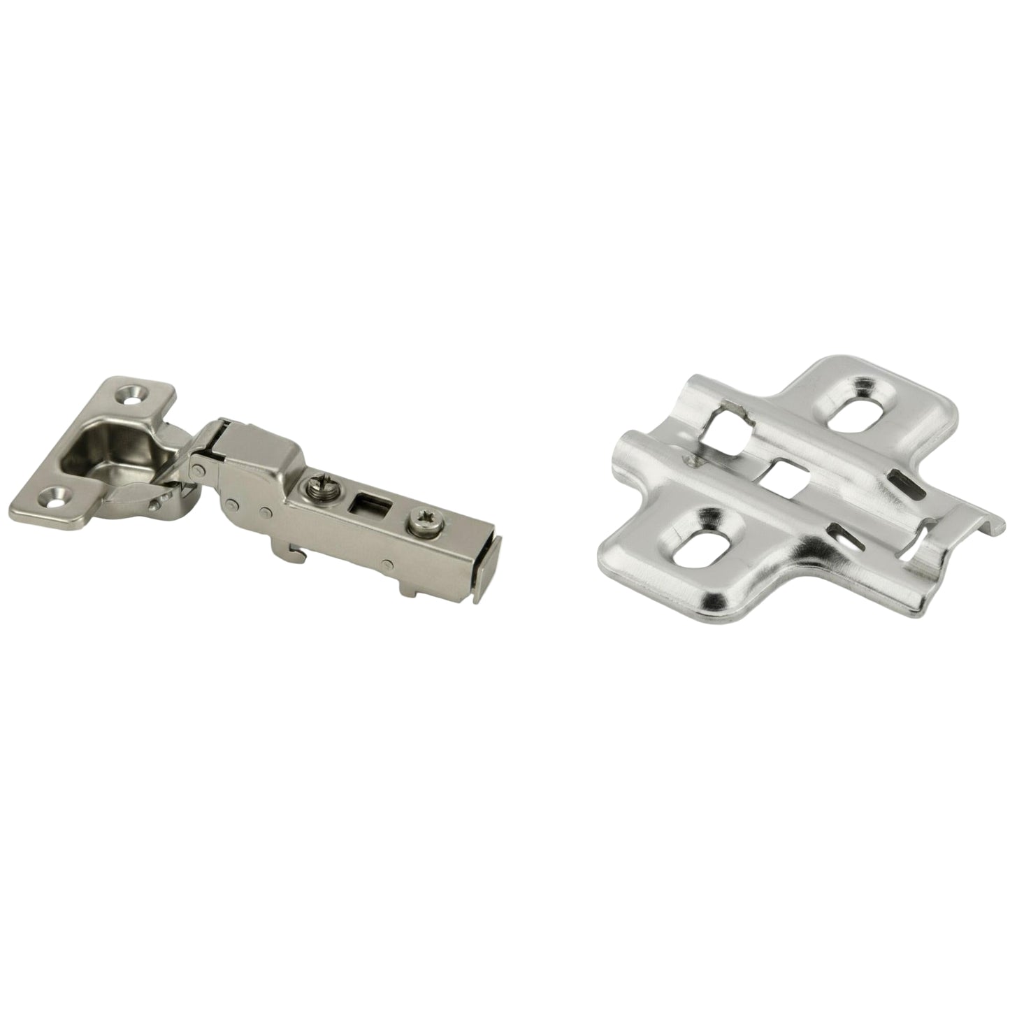 Silverline CHC35110H | 110° Opening Self-Close European Hinge Half Overlay for Frameless Cabinets (Set of 2)
