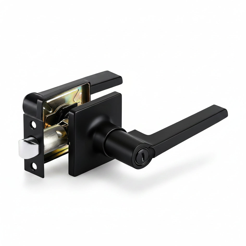 STG Carson Collection | Grade 3 Door Lever | Privacy, Passage & Entrance | Matte Black / Satin Nickel