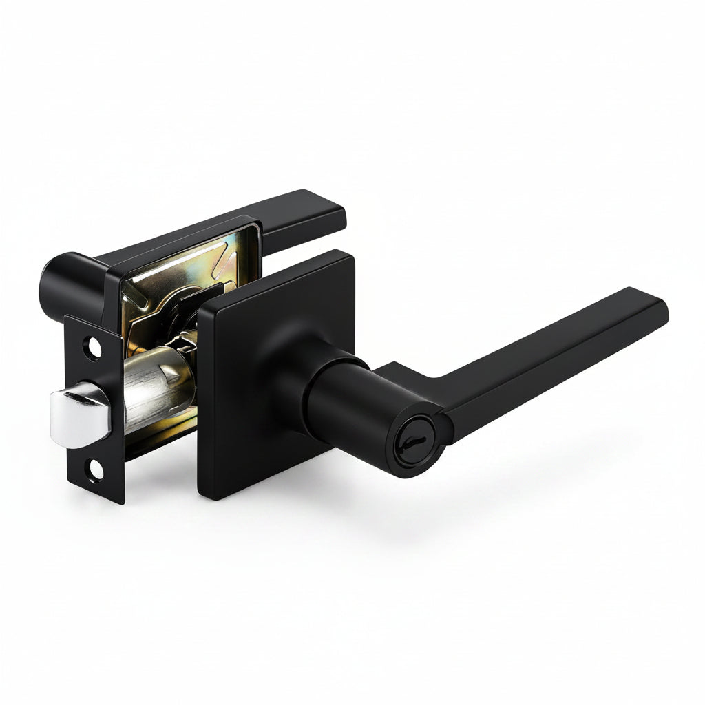 STG Carson Collection | Grade 3 Door Lever | Privacy, Passage & Entrance | Matte Black / Satin Nickel
