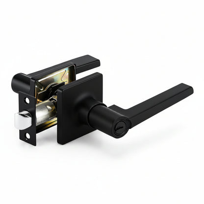 STG Carson Collection | Grade 3 Door Lever | Privacy, Passage & Entrance | Matte Black / Satin Nickel