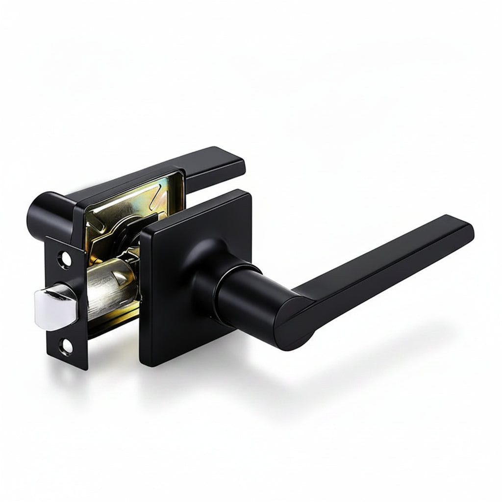 STG Carson Collection | Grade 3 Door Lever | Privacy, Passage & Entrance | Matte Black / Satin Nickel
