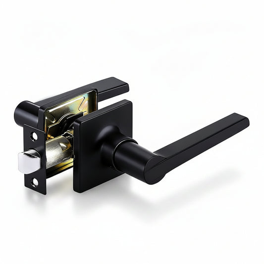 STG Carson Collection | Grade 3 Door Lever | Privacy, Passage & Entrance | Matte Black / Satin Nickel