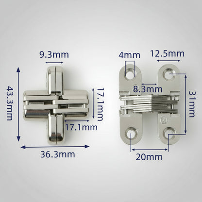 Silverline DH5008 | Hidden Invisible Cross Hinges 180° Folding Door (Set of 2)